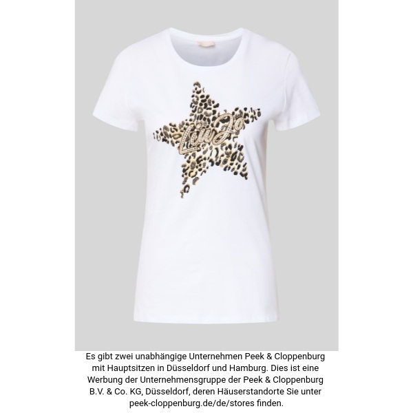 Liu Jo White Damen Weiss T-Shirt Mit Label-Print Und Ziersteinbesatz Extra Klein