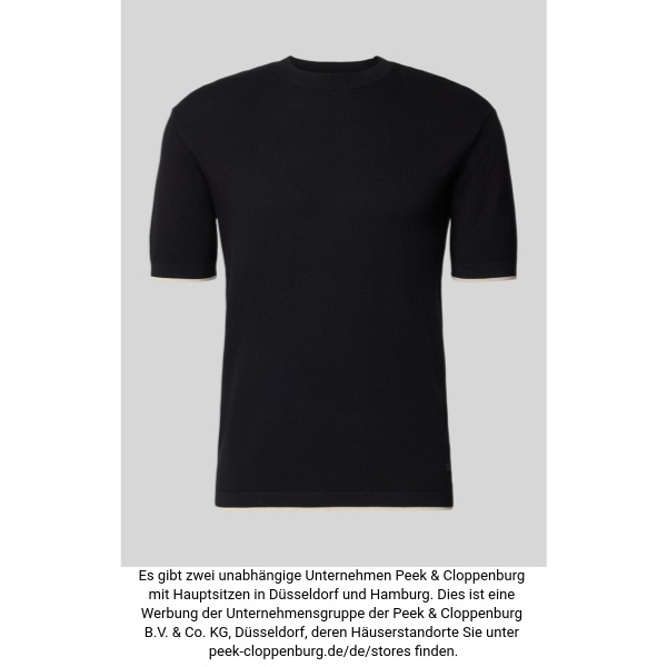 Emporio Armani Herren Marine Strickshirt Mit Strukturmuster Und Rundhalsausschnitt Groß