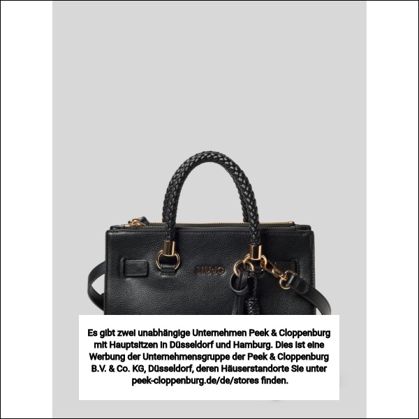Liu Jo White Damen Schwarz Handtasche Mit Label-Applikation Modell 'Satchel Manhattan' Größe 1