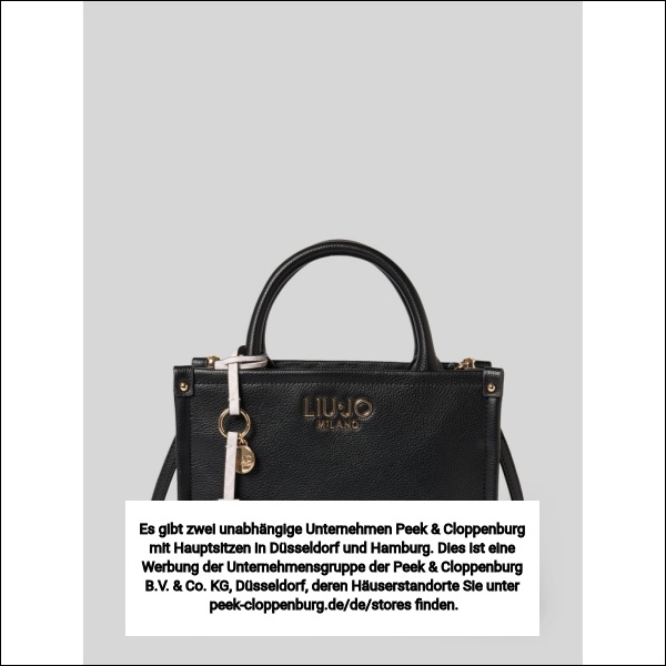 Liu Jo White Damen Schwarz Tote Bag Mit Logo-Applikation Modell 'Ridhi' Größe 1