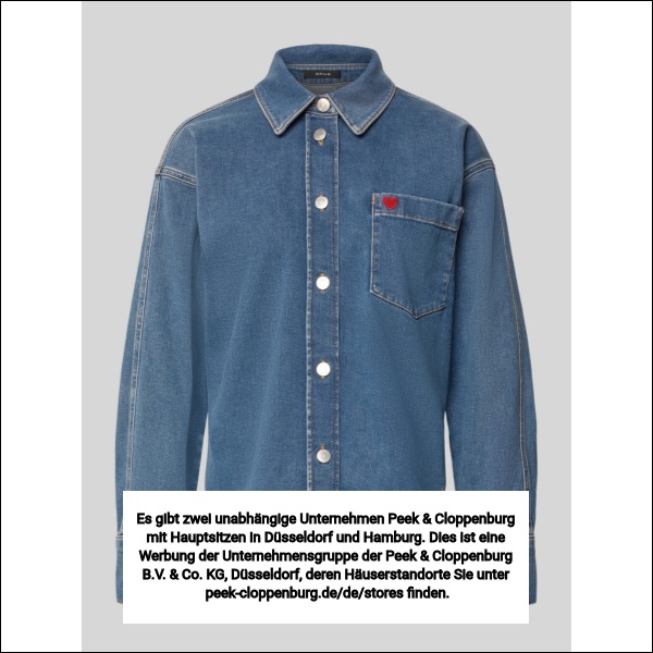 Opus Damen Jeansblau Relaxed Fit Jeansbluse Mit Stitching Modell 'Falentine'