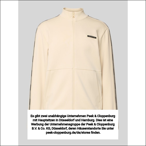 Ea7 Emporio Armani Herren Sand Sweatjacke Mit Stehkragen Und Zweiwege-Reißverschluss