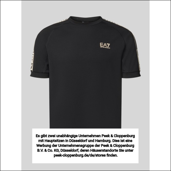 Ea7 Emporio Armani Herren Schwarz T-Shirt Aus Viskose-Mix Mit Logo