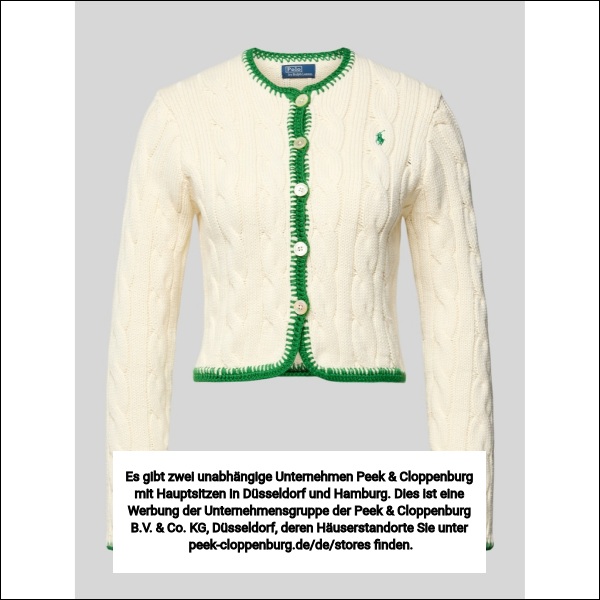 Polo Ralph Lauren Damen Offwhite Regular Fit Sweatjacke Aus Baumwoll-Mix