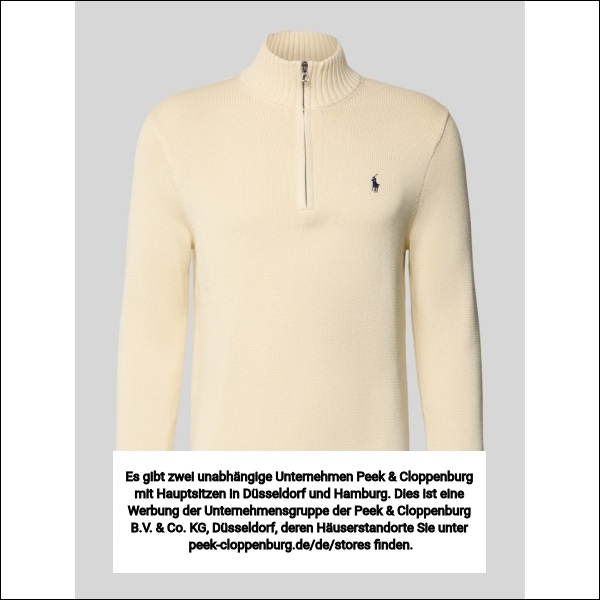 Polo Ralph Lauren Herren Offwhite Troyer Mit Label-Stitching