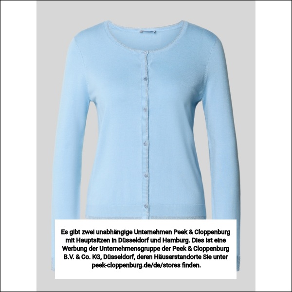 Liu Jo White Damen Hellblau Slim Fit Cardigan Aus Viskose-Mix In Strick-Optik Extra Klein