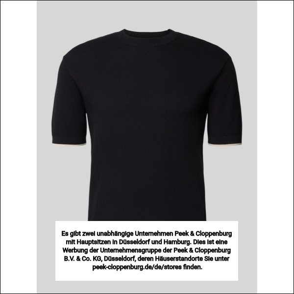 Emporio Armani Herren Marine Strickshirt Mit Strukturmuster Und Rundhalsausschnitt
