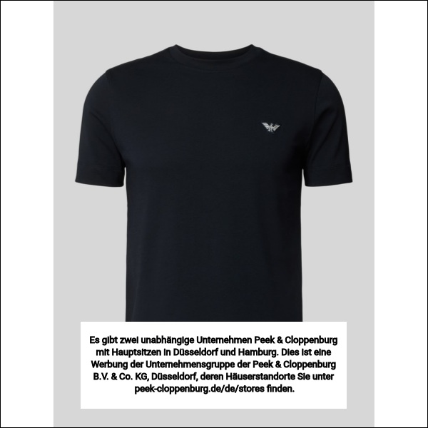 Emporio Armani Herren Marine T-Shirt Mit Label-Stitching Und Rundhalsausschnitt Mittel